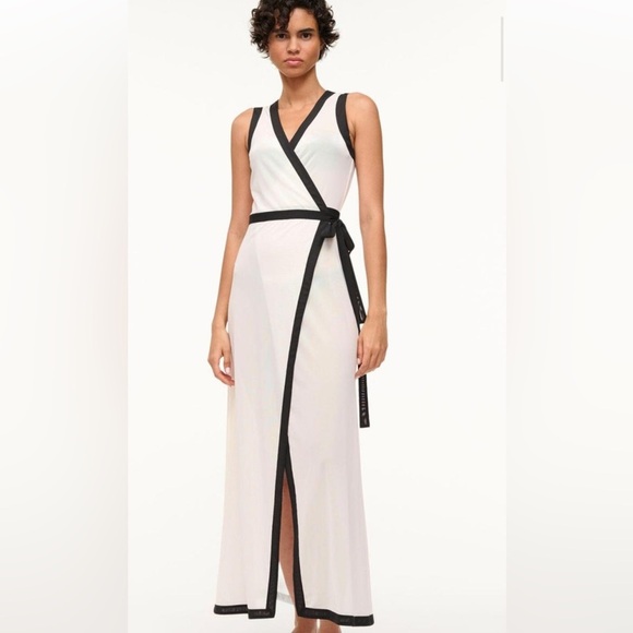 NWT STAUD ISCHIA COVERUP DRESS WHITE BLACK - Picture 1 of 15